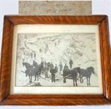 1904 Photograph of Lars Hedvall in a Quarry, possibly a chalk quarry as written on the back