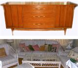 Mid Century Modern Sideboard that matches with the MCM Dinette Set and Very Nice Rattan Lanai Set