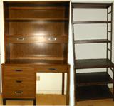 Mid Century Modern Desk/Bookcase that matches with 2 other Bookcases and a Chest of Drawers. Then a metal Bookcase