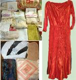 Nice Selection of Vintage Linens, Vintage Handbags and 1930s Dress