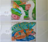 2 Framed Margaret Albritton signed Prints: Top titled: "Temptation" numbered 43/100 and Bottom titled: "Jumpin' Two" numbered 14/100