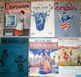 Just a small sample of the huge selection of antique, vintage and retro Sheet Music, Wonderful Graphics.