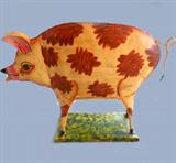 One of a Pair of Large Folk Art Style Metal Pigs