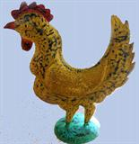 Large Metal Folk Art Style Metal Rooster