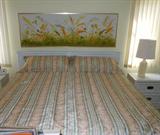 Henry Link Headboard and two matching Nightstands that accompany a Chest of Drawers and a Dresser and Mirror