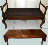 Willett Coffee Table and Rush Seated Bench