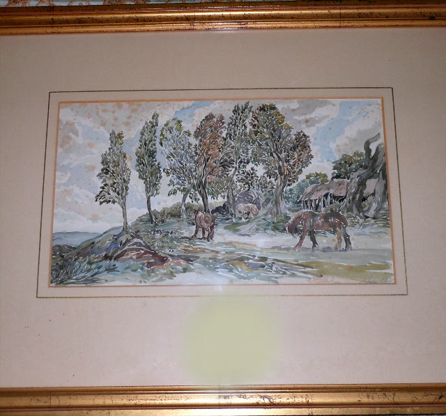 Anton Lock Signed Watercolor. Anton Lock was a well known and listed British Artist who was born in 1893.