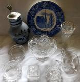 Wedgwood Plate, German Salt Glazed Stein and nice Glassware