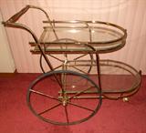 Glass and Metal Tea Cart