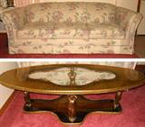 Hollywood Regency Coffee Table that matches with the pair of Hollywood Regency End Tables in the previous photo and Nice Sofa that comes with a matching Love Seat