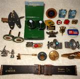 Vintage Cuff Links and Omega Sharks Skin Watch Band