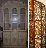 Mid Century Modern Peacock Screen and Nice China Cabinet