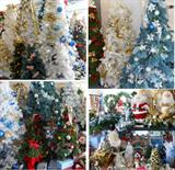 A small sample of the HUGE Selection of Christmas Items, Many Trees Fully Lit and Decorated