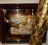 Fantastic Mirrored Glass and Metal Italian Art, Small Plaque Reads: Piza S.Paolo Venezia