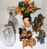 Fabulous Jay Strongwater Miniatures with Swarovski Crystals, Small Waterford Vase and Waterford Toothpick Holder