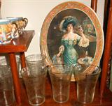 Pepsi Glasses and Pepsi Tray