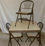 Very Nice Vintage/Mid Century Modern Folding Game Table and Chairs