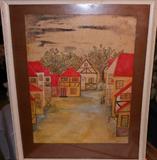 Outsider Style Art, Watercolor signed Rixen 58