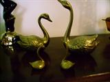 LOVELY BRASS COLORED SWANS 4 PC