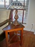 lead glass lamp and side table