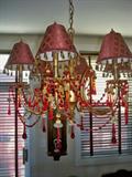 red drape crystal chandelier