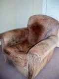 distressed leather chair