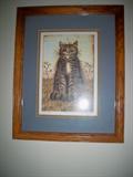 original framed cat art