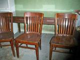 vintage library table and chairs