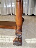 acanthus leaf detail on antique library table