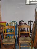 A variety of wood chairs.