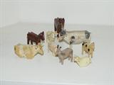 Vintage wood farm animals.