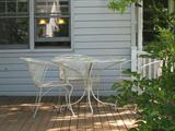 Wrought iron patio set.