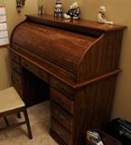 OAK MODERN ROLL TOP DESK