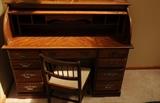 OAK MODERN ROLL TOP DESK