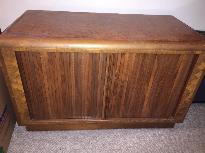 Teak vintage folding doors cabinet