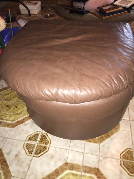 Leather Ottoman