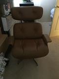Leather chair and ottoman