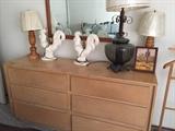 Vintage dresser and lamps