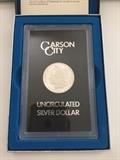 Carson City Uncirculated Silver Dollar
