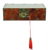 Contemporary Asian Wooden Box w/ Fish Lock
