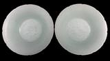 2 Pc. Qingbai Style Pale Celadon Fish & Lotus Bowl