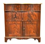 Antique Empire Lift Top Commode w/ Mahogany Veneer