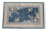 Silk Floral Persian Rug (Blue)