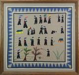 2 Pc. Framed Animal & Figural Textile Lot