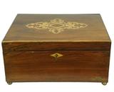 Antique English Mahogany Letter Box w/ Key