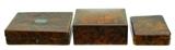 3 Pc. Vintage Burl Wood Box Lot