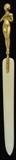 Nude Figural Brass Ivory Letter Opener/Page Turner
