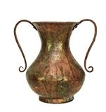 Vintage Hand Hammered Copper Double Handle Vase
