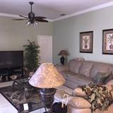 Large reclining leather sectional - large screen TV, all types of great decor