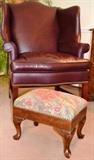 Hickory Chair leather wing chair
